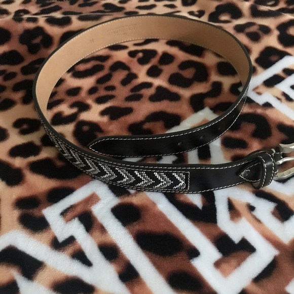 Donald J. Pliner Bead Worked Leather Belt Medium - Picture 5 of 8